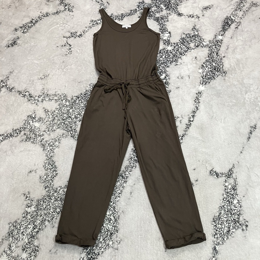 Michael Stars Los Angeles Women's Small Brown Sleeveless Drawstring Jumpsuit